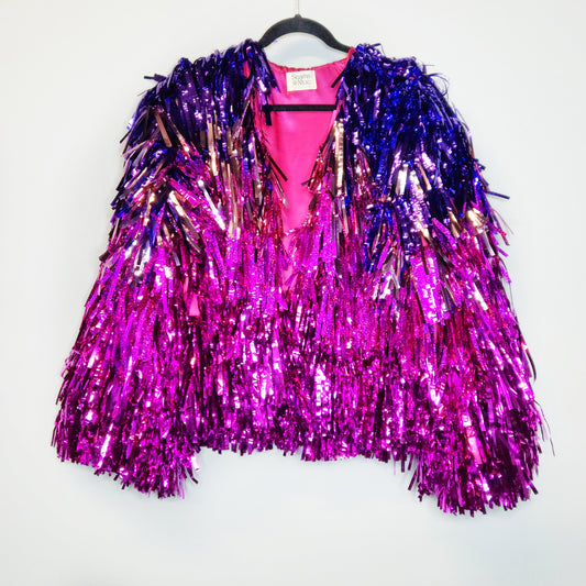 Purple & Pink Thickest Ombre Tinsel Jacket