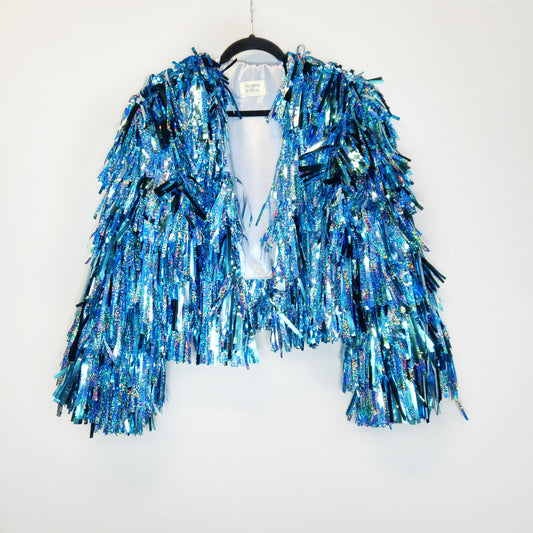 Light Blue & Glitter Tinsel Jacket