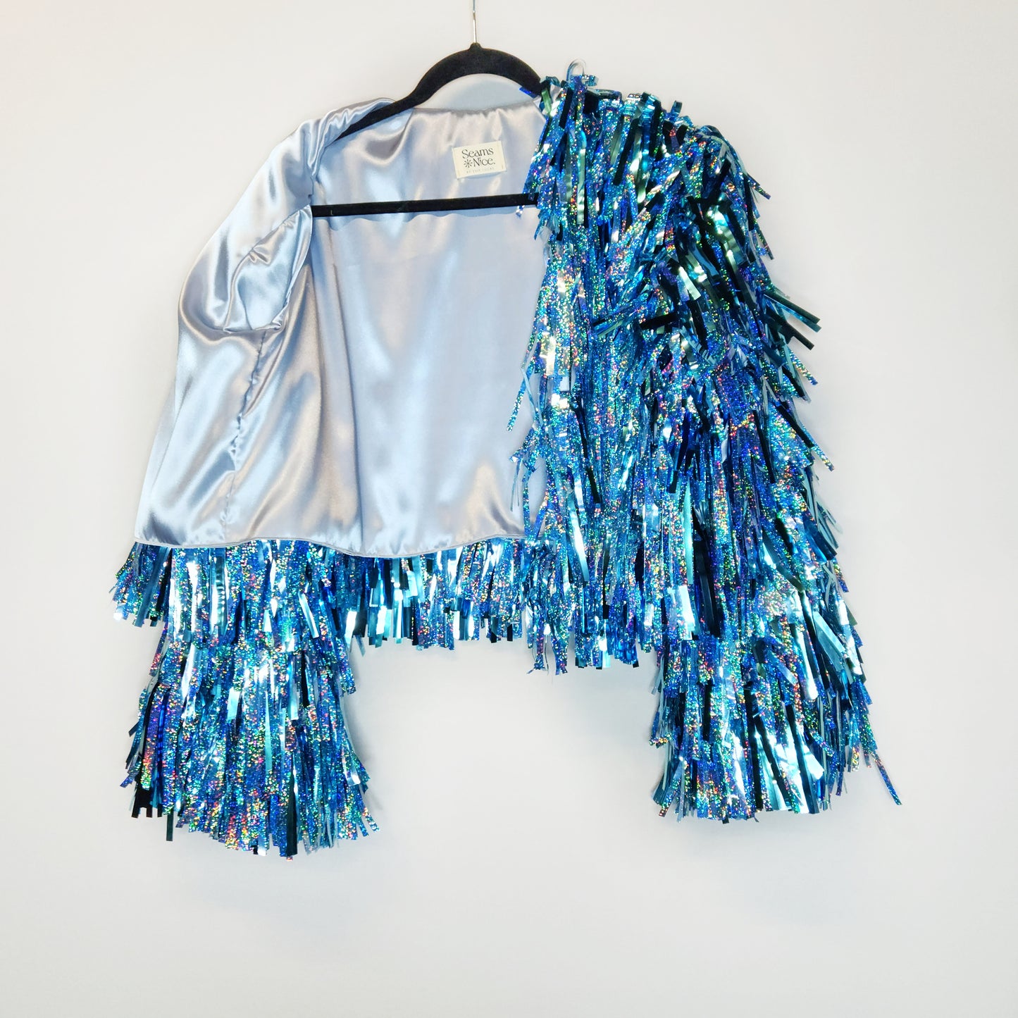 Light Blue & Glitter Tinsel Jacket