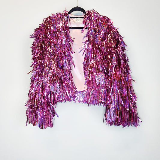 Light Pink & Glitter Tinsel Jacket