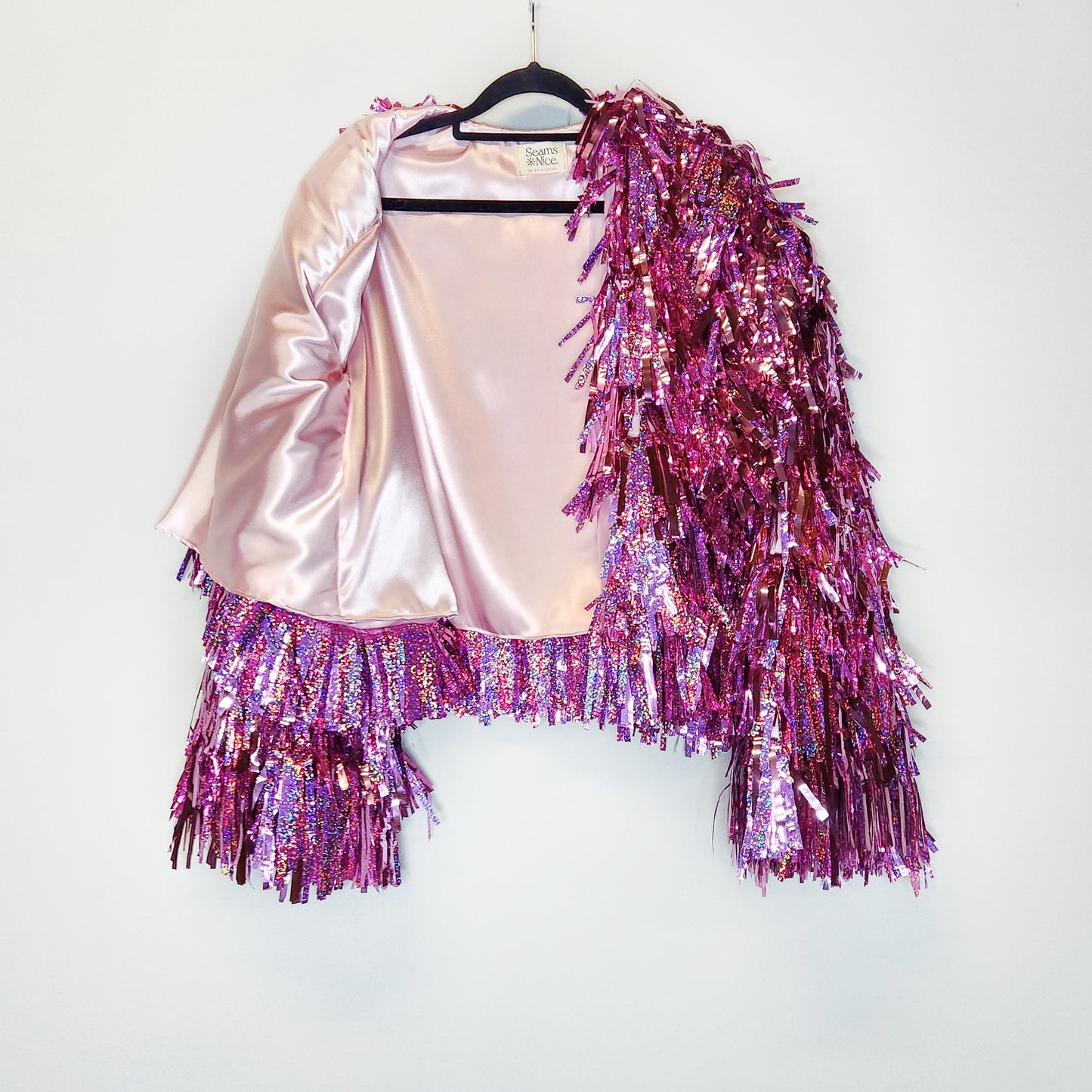 Light Pink & Glitter Tinsel Jacket