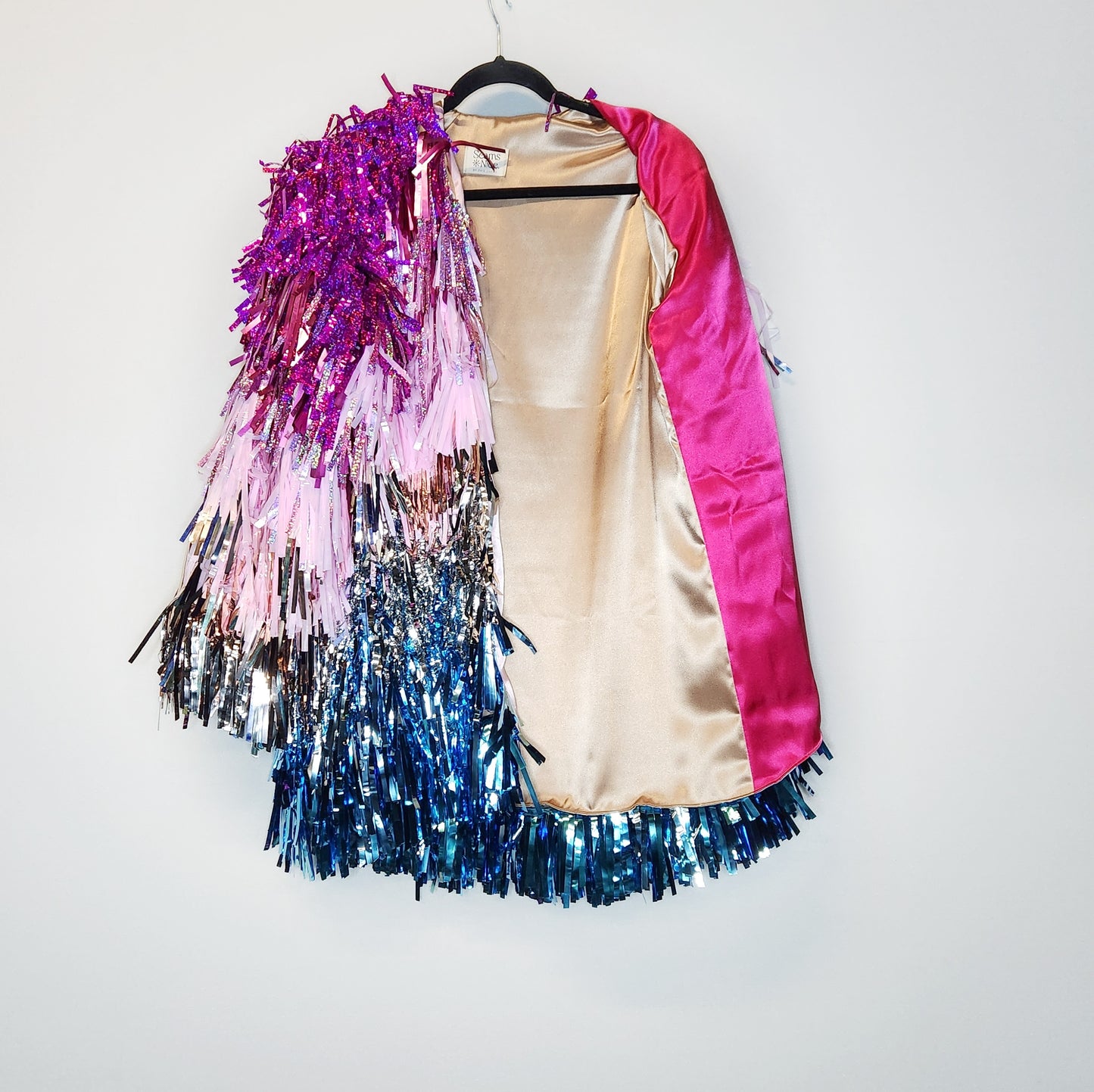 Long Blue & Pink Glitter Long Tinsel Jacket