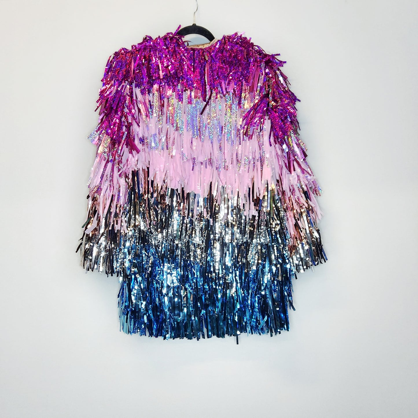 Long Blue & Pink Glitter Long Tinsel Jacket