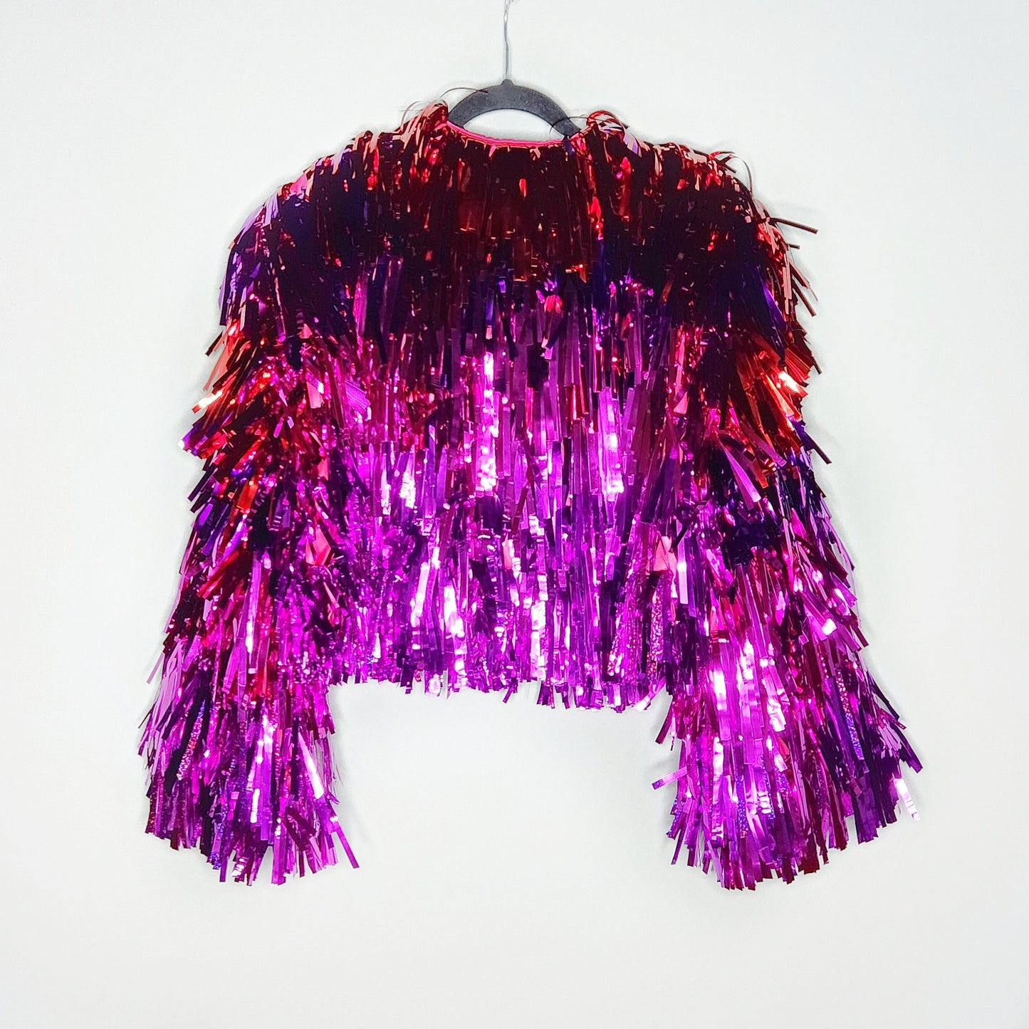 Hot Pink to Red Ombre Tinsel Jacket