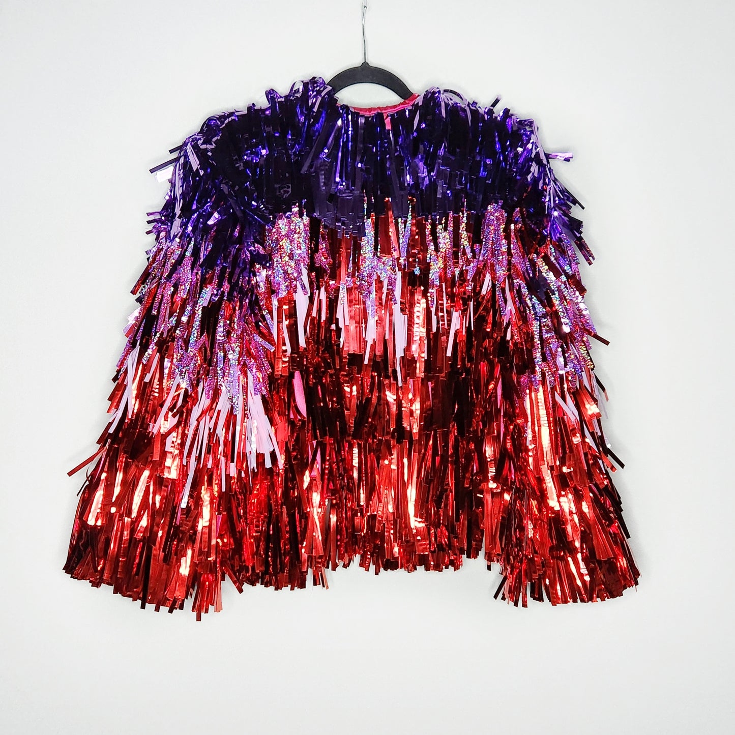 Red to Light Purple Ombre Tinsel Jacket