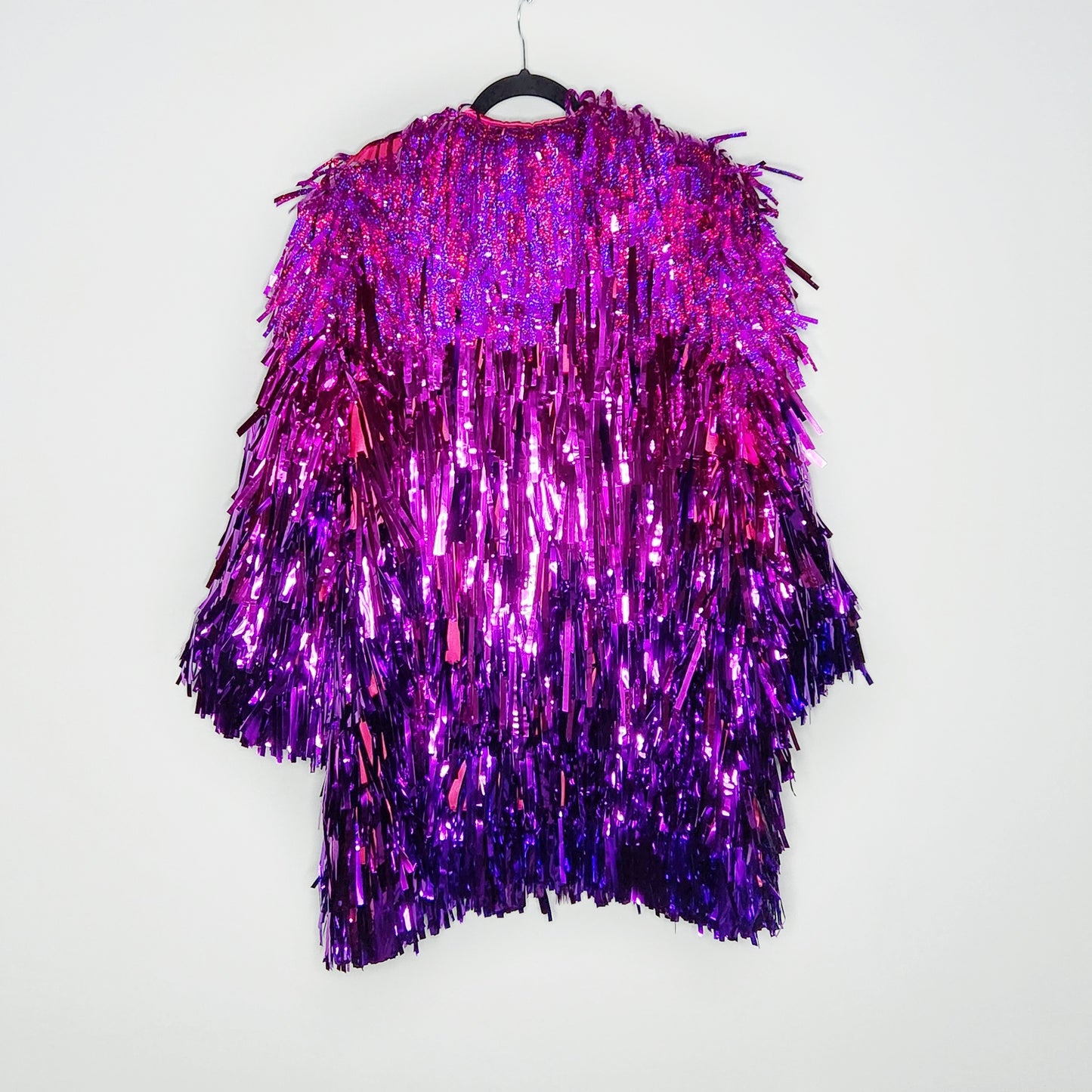 Long Purple to Pink Ombre Tinsel Jacket