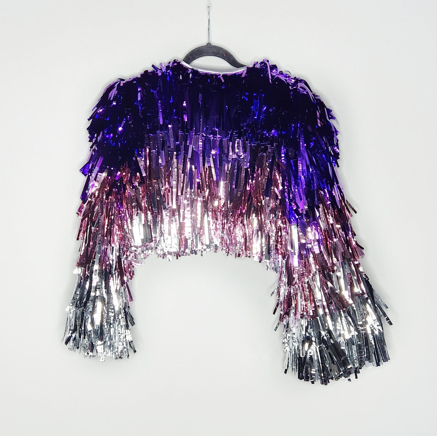 Cropped Purple & Silver Tinsel Jacket