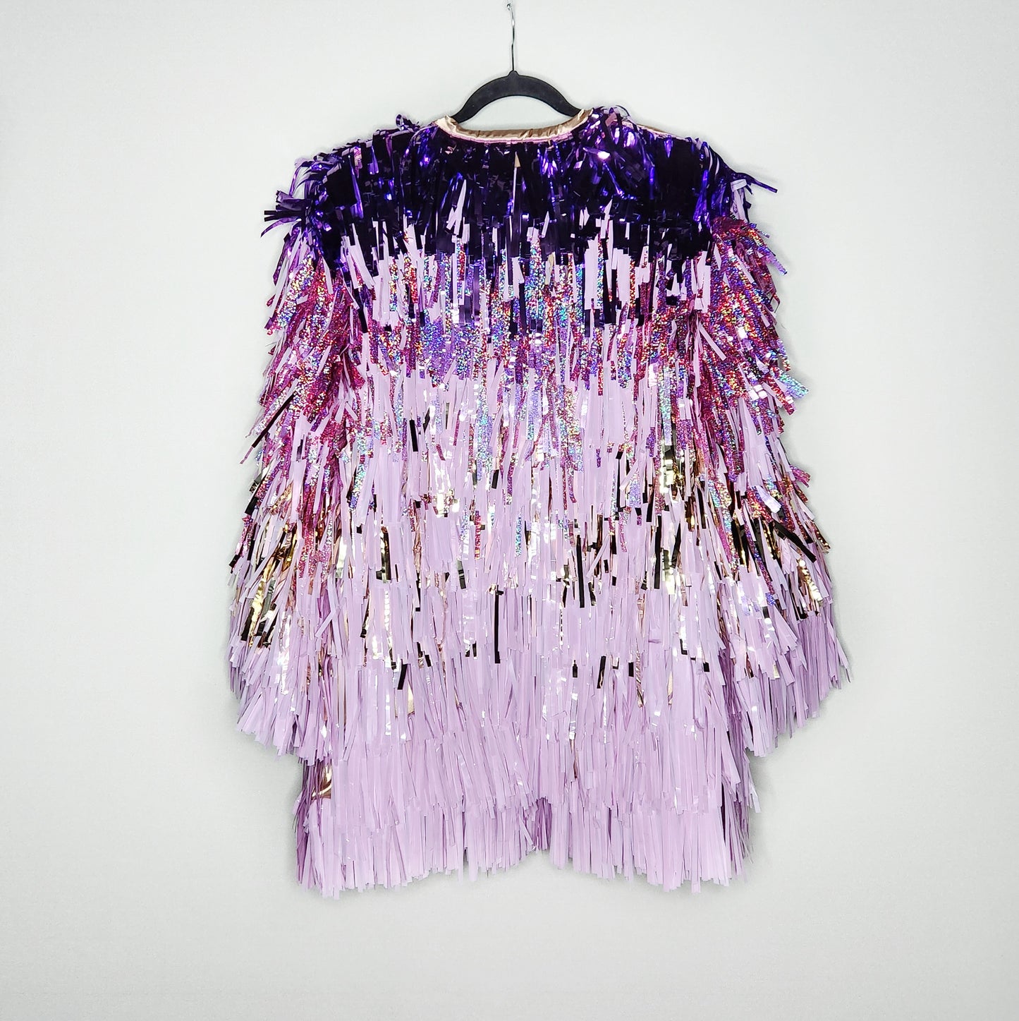 Long Lilac, Gold & Light Purple Ombre Tinsel Jacket