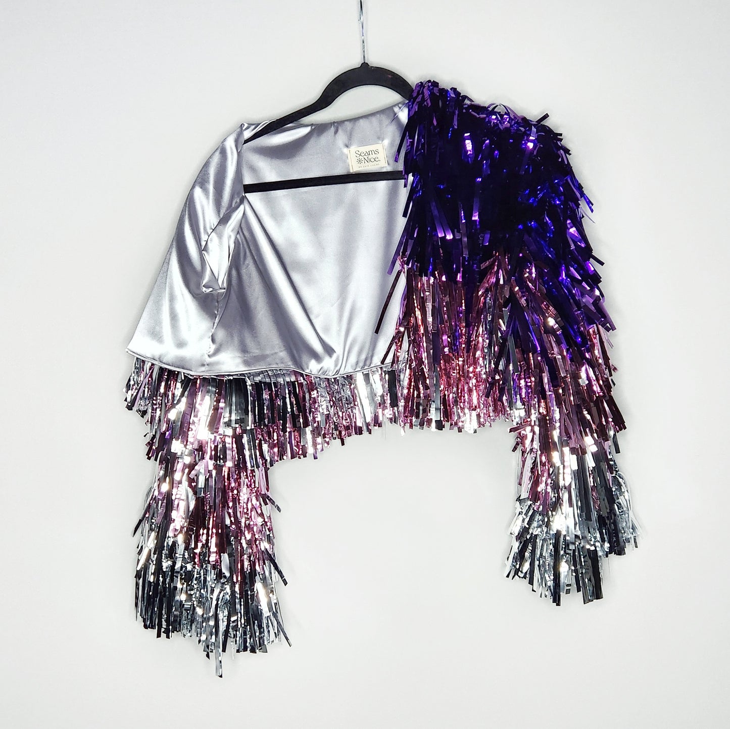 Cropped Purple & Silver Tinsel Jacket