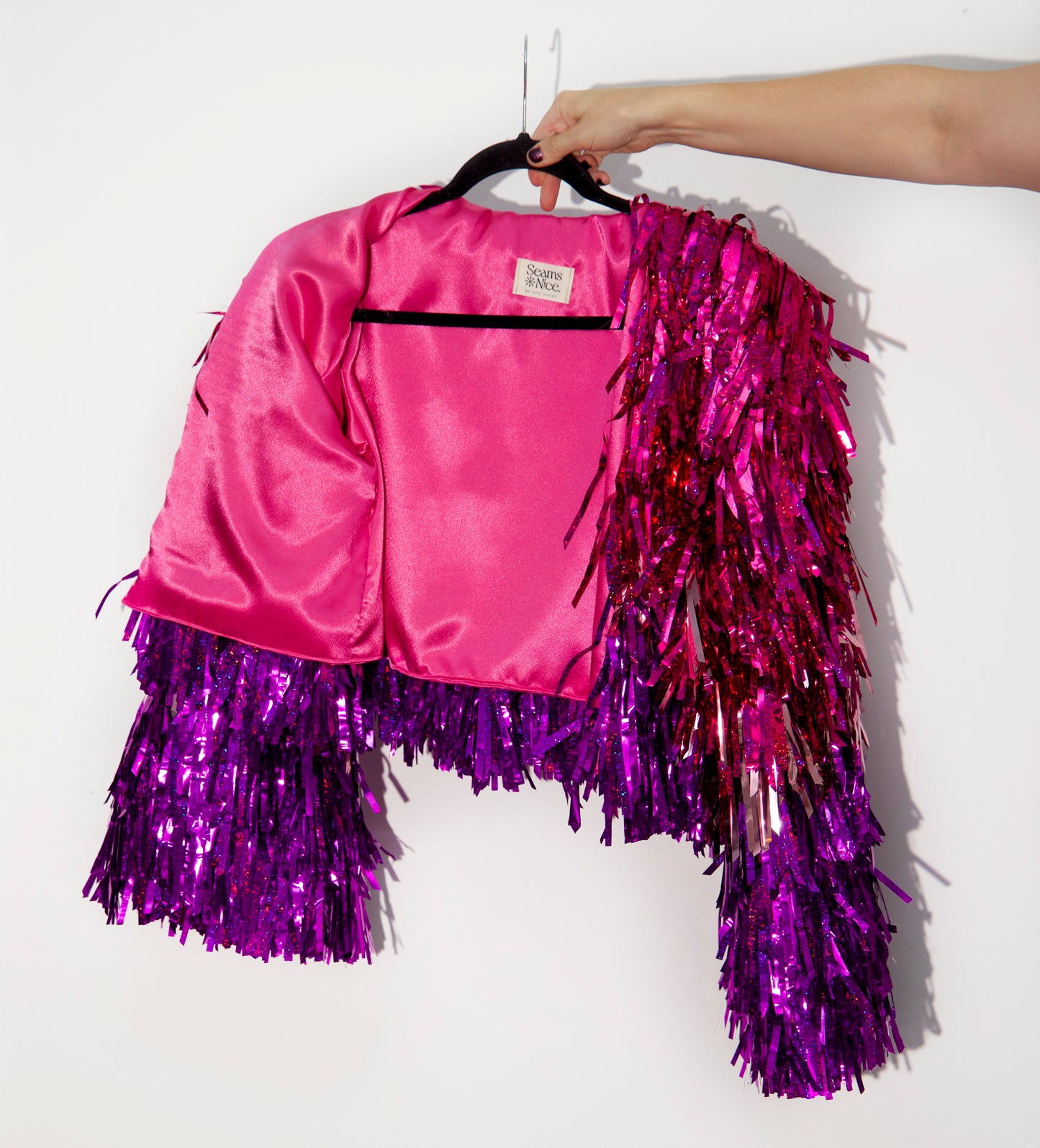 Pink to Purple Ombre Tinsel Jacket