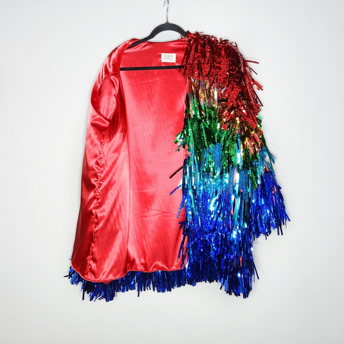 Long Rainbow Ombre Tinsel Jacket